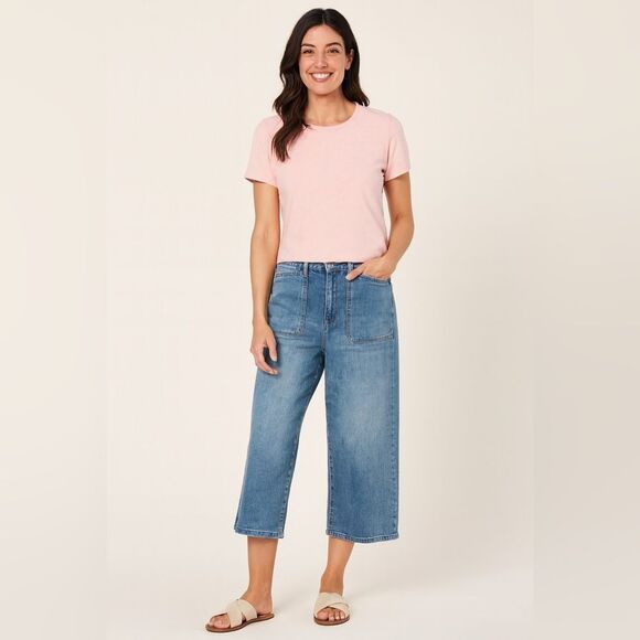 Soft Surroundings Denim - Soft Surroundings Cropped Wide Leg Jeans NWT